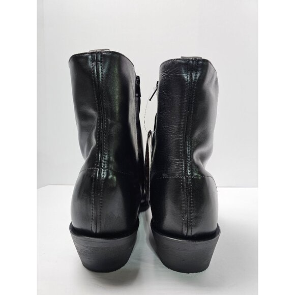 Laredo Mens Black Leather Western Ankle Boots With Side Zipper Size 13 EW - Picture 4 of 7